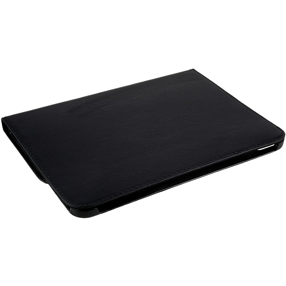 For iPad (2025) / 10.9 (2022) Protective Case Rotary Stand PU Leather Tablet Cover with Elastic Band - Black