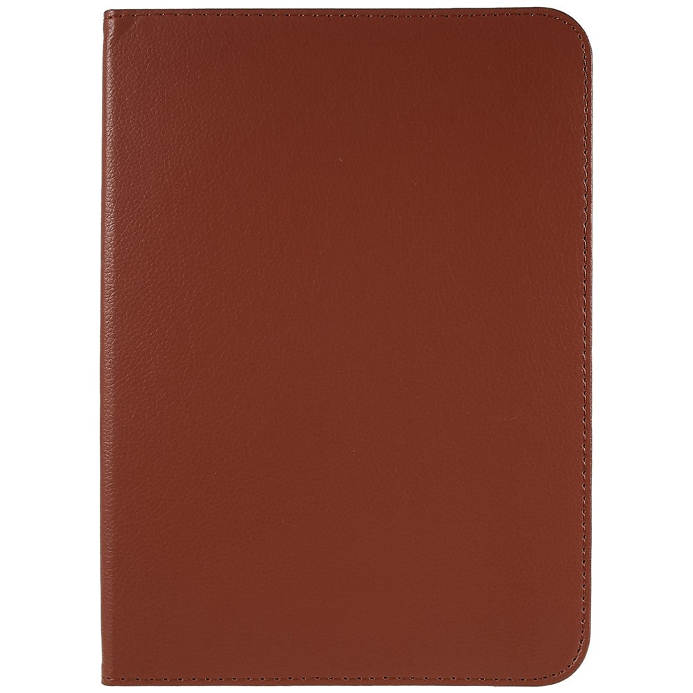 For iPad (2025) / 10.9 (2022) Protective Case Rotary Stand PU Leather Tablet Cover with Elastic Band - Brown