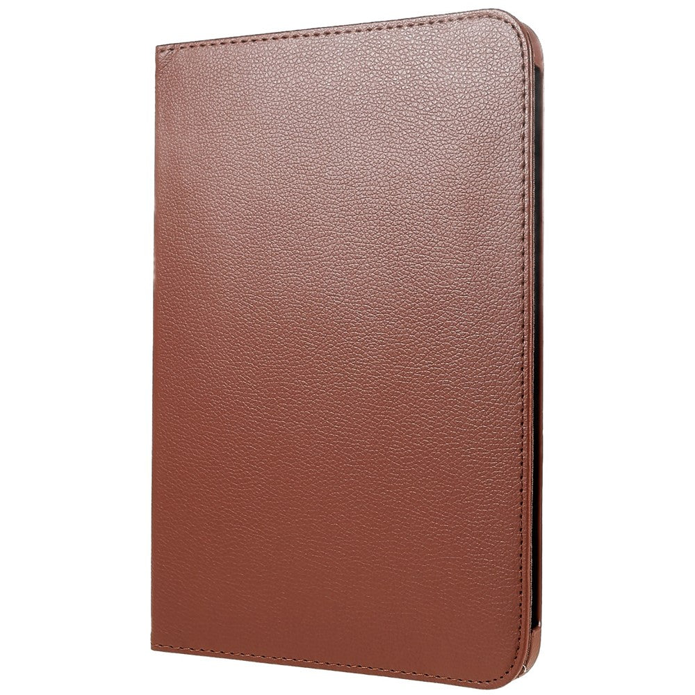 For iPad (2025) / 10.9 (2022) Protective Case Rotary Stand PU Leather Tablet Cover with Elastic Band - Brown