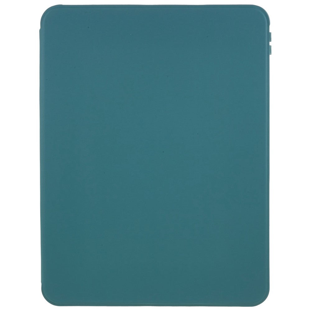 For iPad Air 11 (2025) / (2024) / Air (2022) / (2020) Auto Wake and Sleep Tablet Case Kickstand PU Leather Cover - Midnight Green