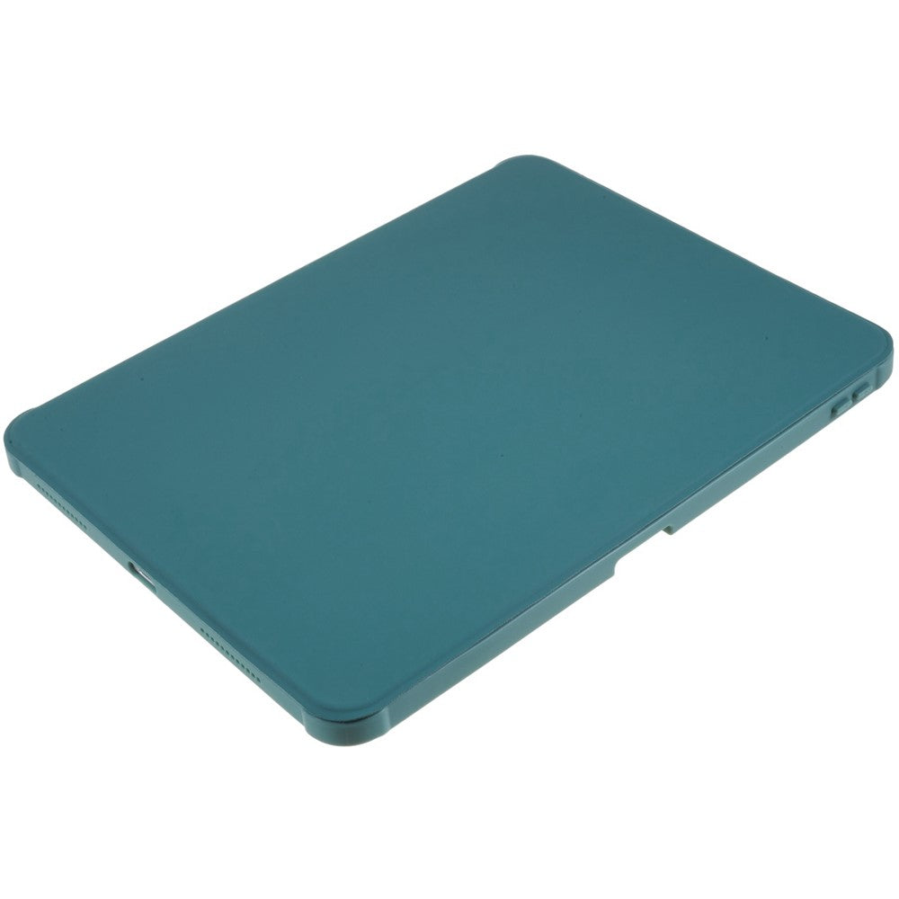 For iPad Air 11 (2025) / (2024) / Air (2022) / (2020) Auto Wake and Sleep Tablet Case Kickstand PU Leather Cover - Midnight Green