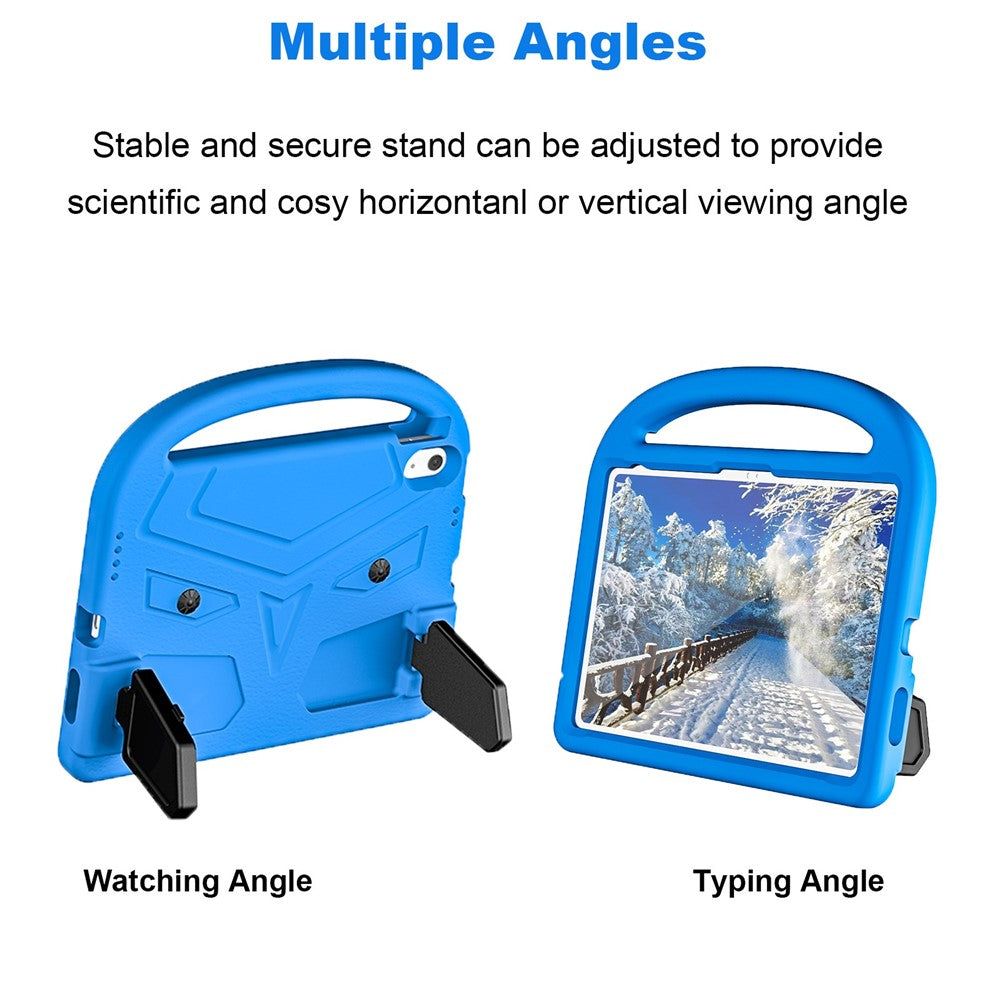 For iPad (2025)/10.9 (2022) Sparrow Style Foldable Kickstand Tablet Cover with Handle - Blue