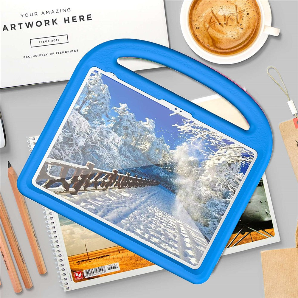 For iPad (2025)/10.9 (2022) Sparrow Style Foldable Kickstand Tablet Cover with Handle - Blue