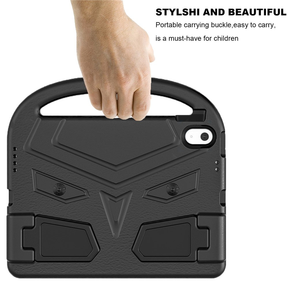 For iPad (2025)/10.9 (2022) Sparrow Style Foldable Kickstand Tablet Cover with Handle - Black