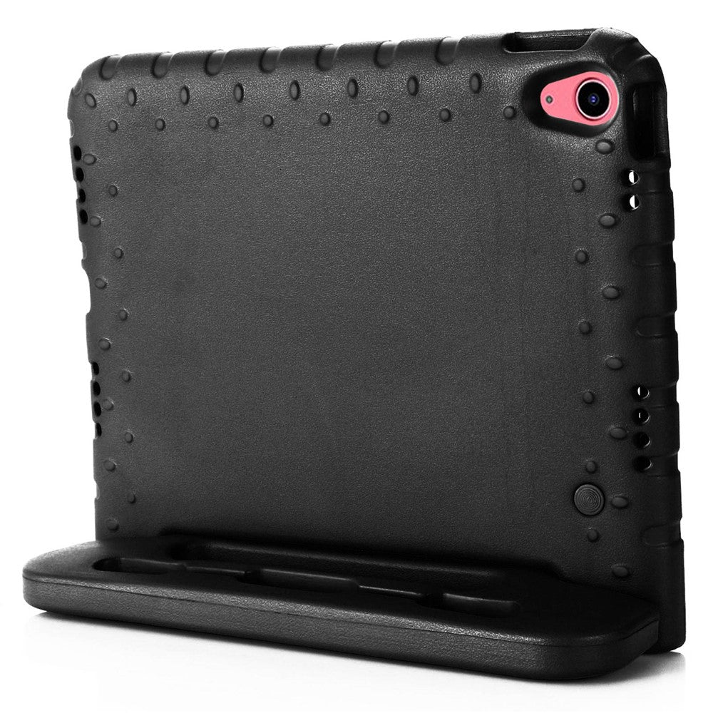 For iPad (2025) / 10.9 (2022) Protective Tablet Cover Case with Kickstand Handle - Black
