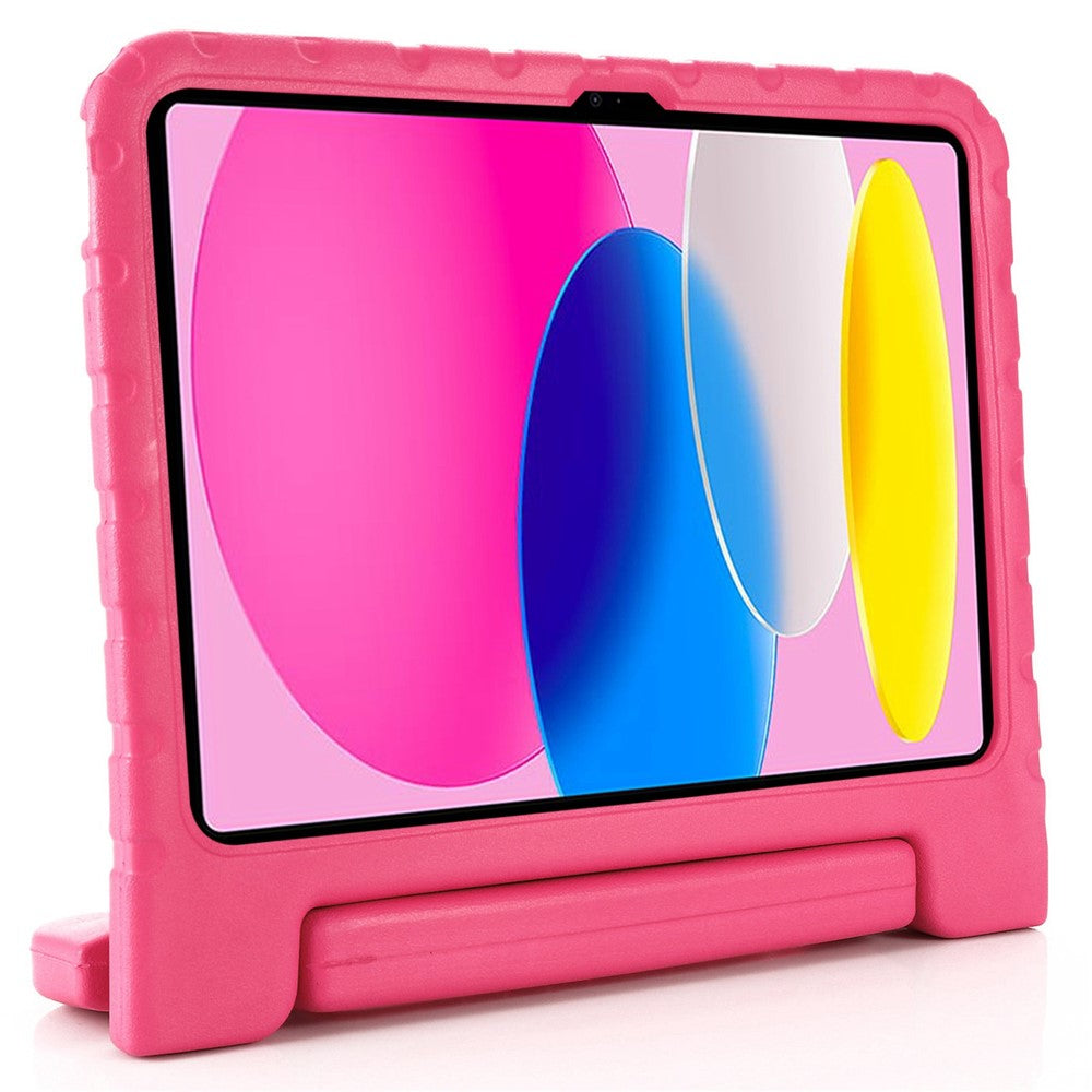 For iPad (2025) / 10.9 (2022) Protective Tablet Cover Case with Kickstand Handle - Rose