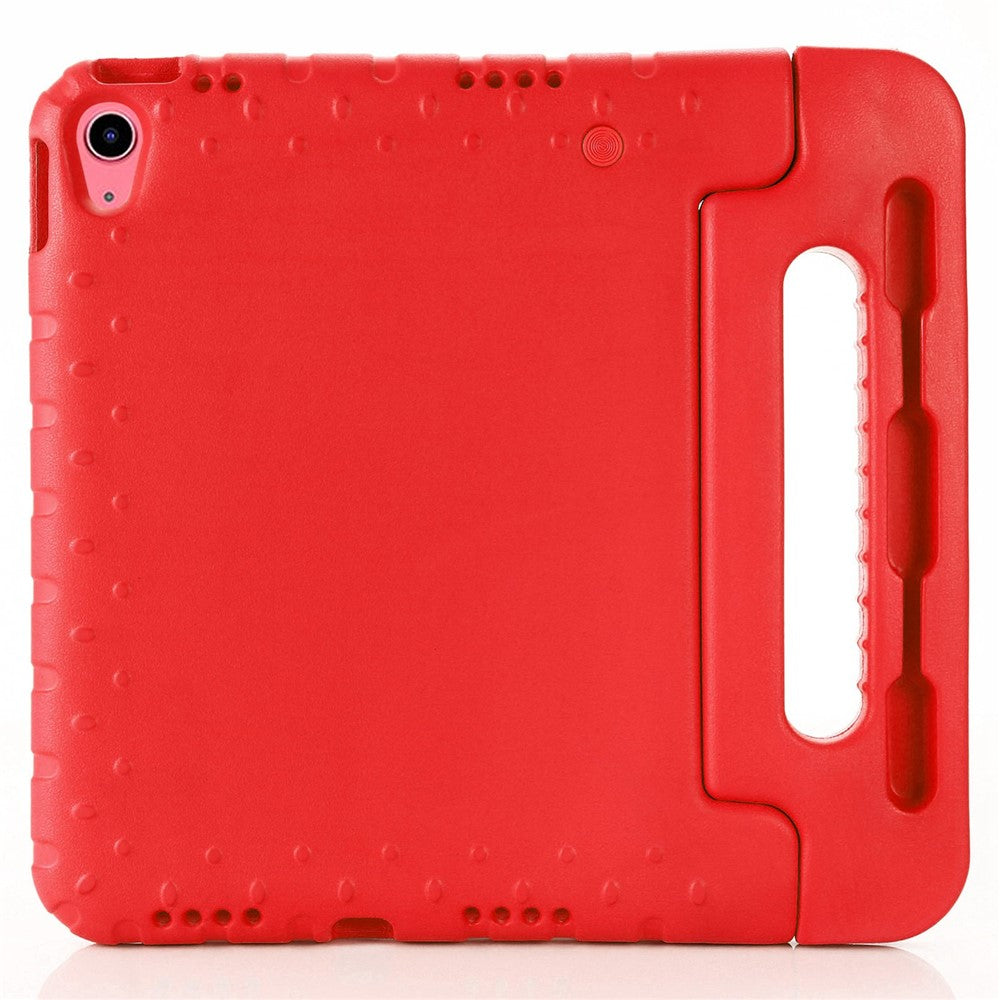 For iPad (2025) / 10.9 (2022) Protective Tablet Cover Case with Kickstand Handle - Red