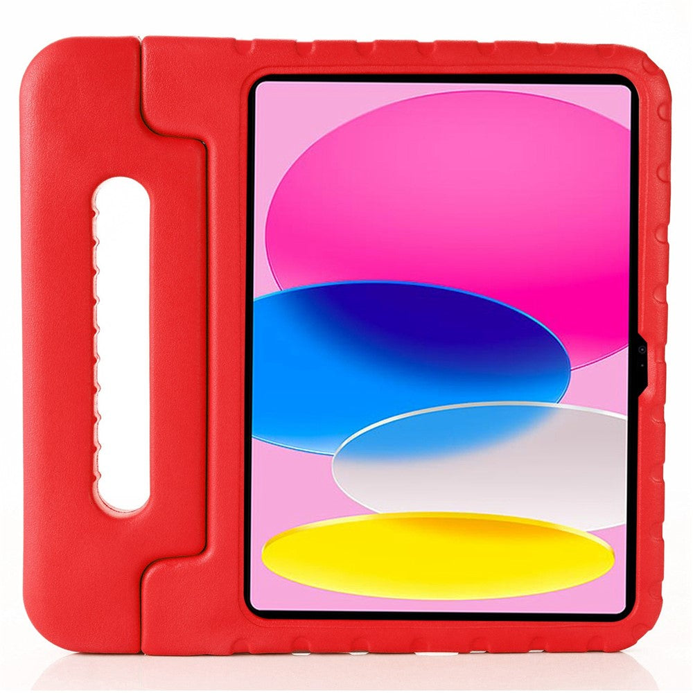 For iPad (2025) / 10.9 (2022) Protective Tablet Cover Case with Kickstand Handle - Red