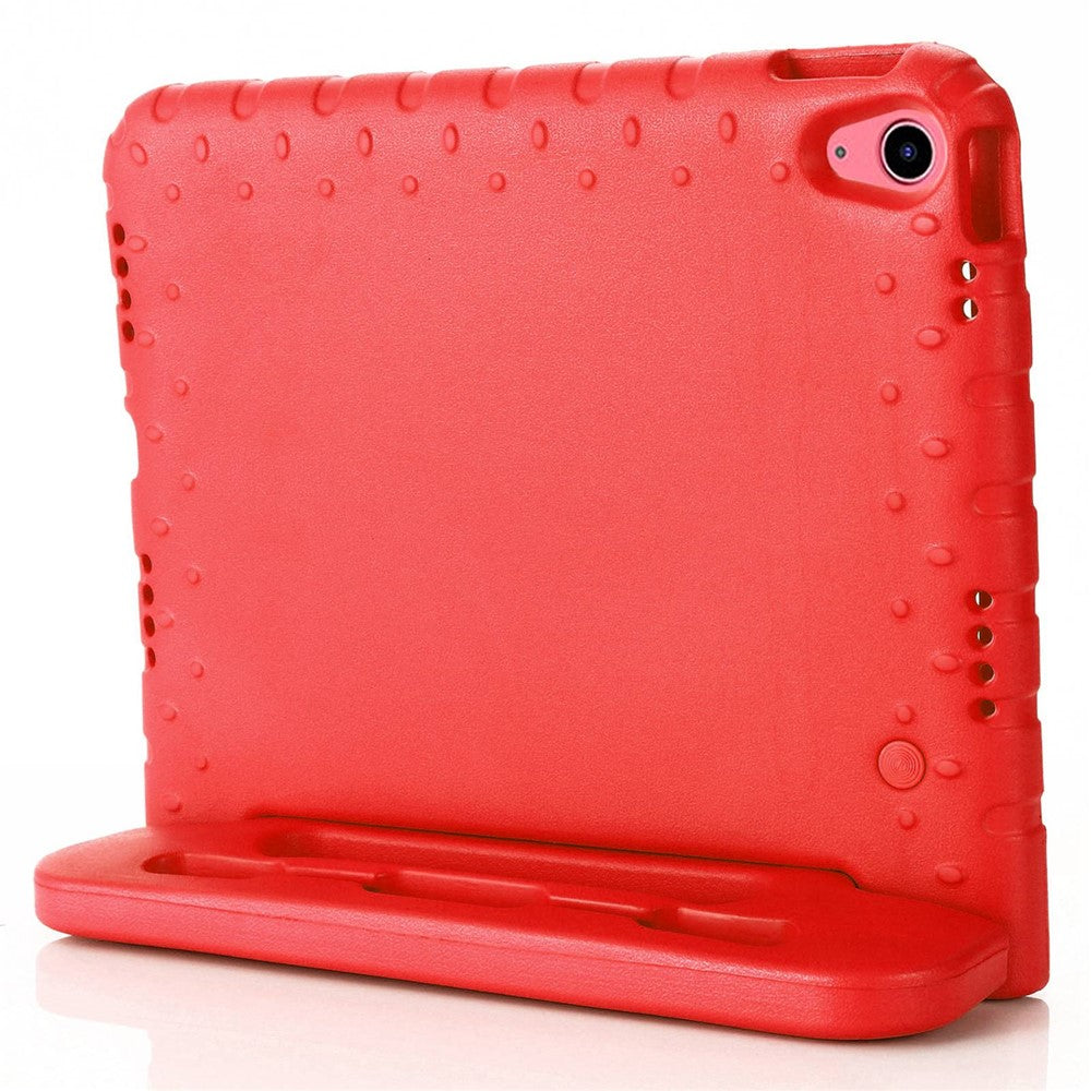 For iPad (2025) / 10.9 (2022) Protective Tablet Cover Case with Kickstand Handle - Red