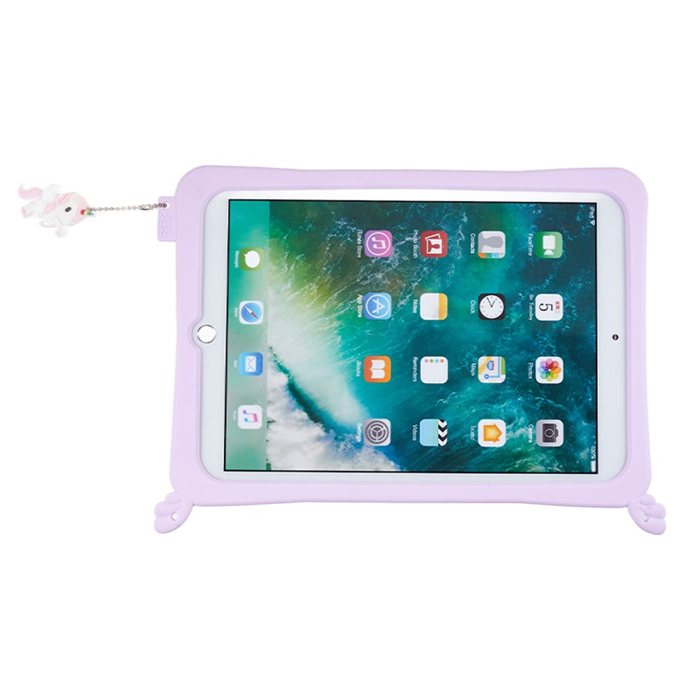For iPad Pro 10.5-inch (2017) / Air 10.5 inch (2019) Silicone+PC Tablet Cover Decor Kickstand Case with Strap