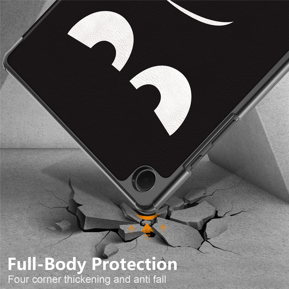 For Samsung Galaxy Tab A9+ X210/X216/X218 Leather Stand Cover Pattern Printing Tablet Case - Don't Touch Me