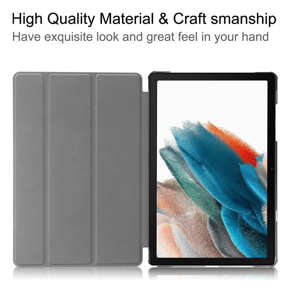 For Samsung Galaxy Tab A9+ Trifold Stand Tablet Case PU Leather Pattern Printing Smart Protective Cover - Graffiti