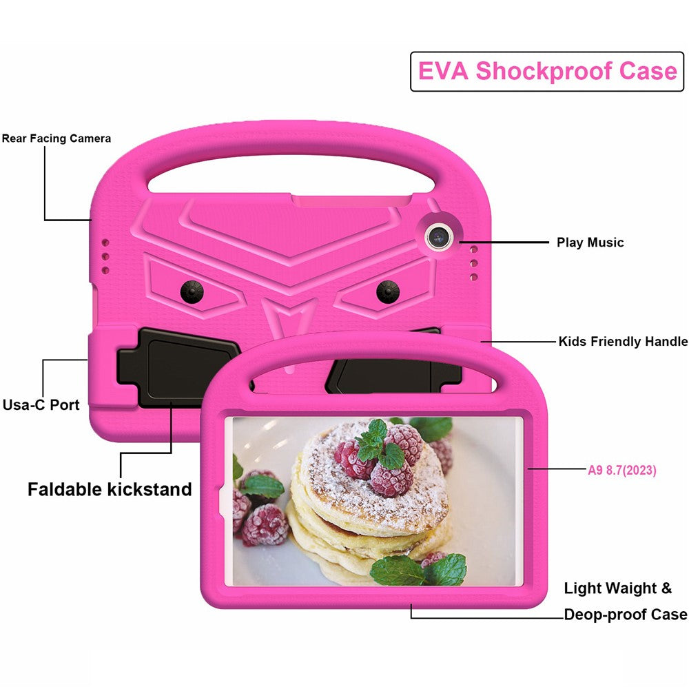 For Samsung Galaxy Tab A11 / A9 Case Sparrow Style EVA Tablet Cover with Kickstand - Rose