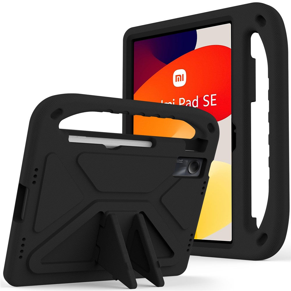 For Xiaomi Redmi Pad SE Case Hand Grip EVA Tablet Kickstand Cover - Black