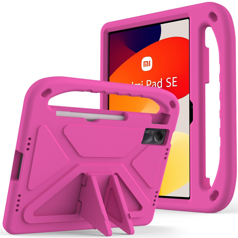 For Xiaomi Redmi Pad SE Case Hand Grip EVA Tablet Kickstand Cover - Rose