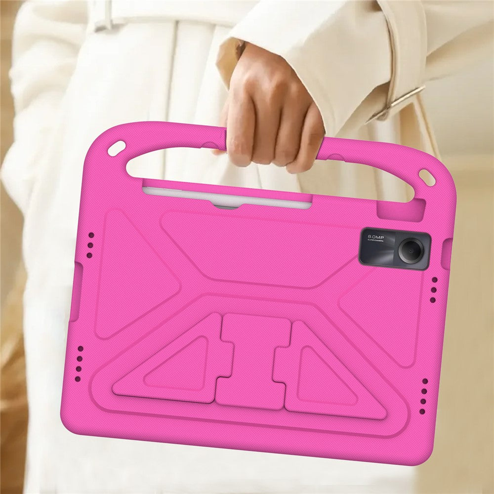 For Xiaomi Redmi Pad SE Case Hand Grip EVA Tablet Kickstand Cover - Rose