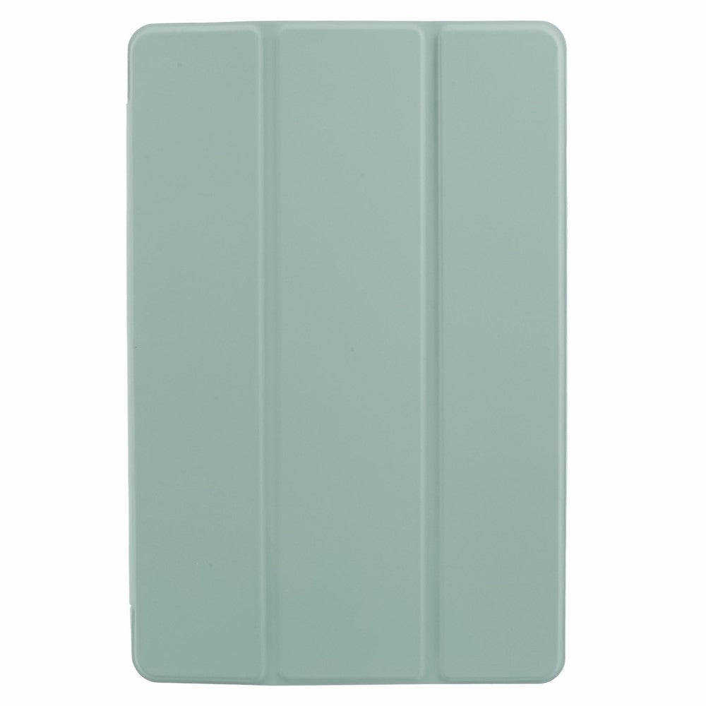 For Samsung Galaxy Tab A9+ Tri-fold Stand Cover PU Leather Honeycomb Texture Tablet Case - Light Green