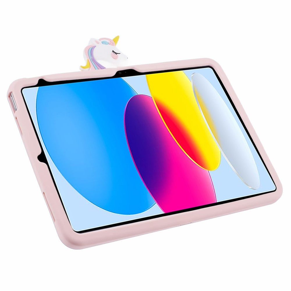 For iPad (2025) / 10.9 (2022) Silicone Case Rotation Kickstand Horse Tablet Cover