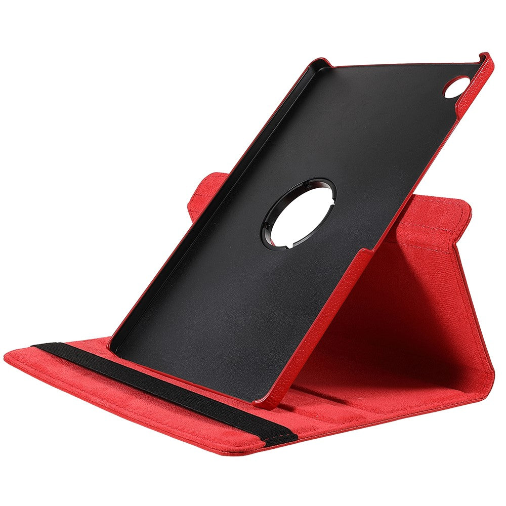 For Samsung Galaxy Tab A9+ Case Tablet Leather Cover with Rotating Stand - Red