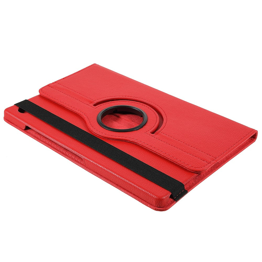 For Samsung Galaxy Tab A9+ Case Tablet Leather Cover with Rotating Stand - Red