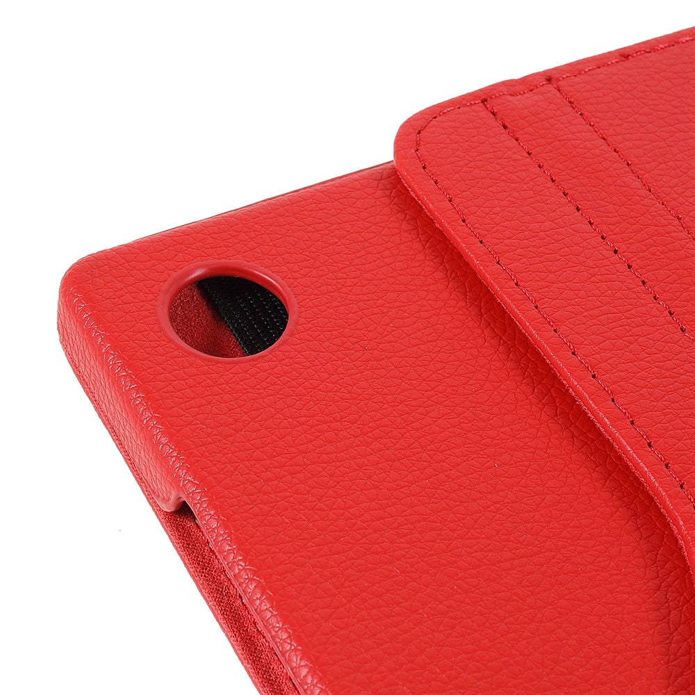 For Samsung Galaxy Tab A9+ Case Tablet Leather Cover with Rotating Stand - Red