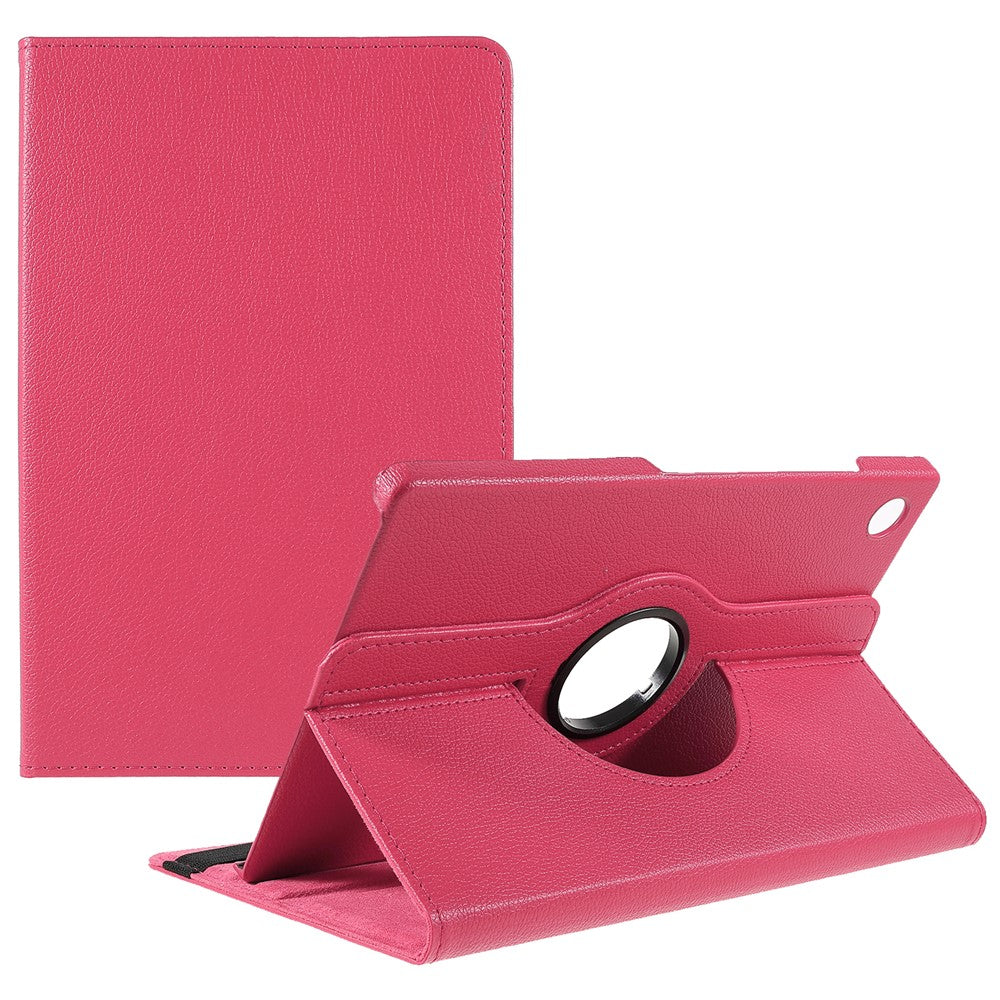 For Samsung Galaxy Tab A9+ Case Tablet Leather Cover with Rotating Stand - Rose