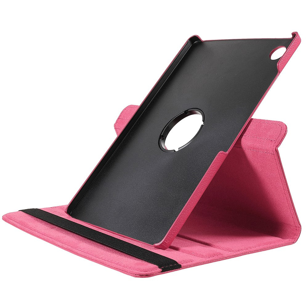 For Samsung Galaxy Tab A9+ Case Tablet Leather Cover with Rotating Stand - Rose