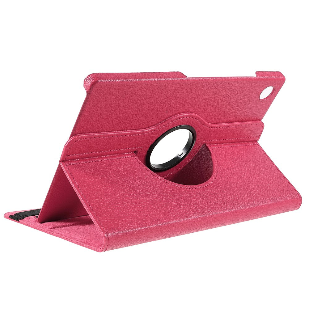 For Samsung Galaxy Tab A9+ Case Tablet Leather Cover with Rotating Stand - Rose