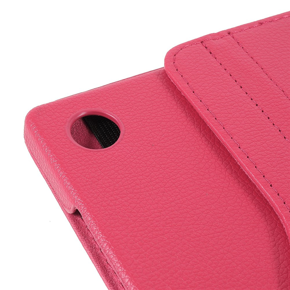 For Samsung Galaxy Tab A9+ Case Tablet Leather Cover with Rotating Stand - Rose