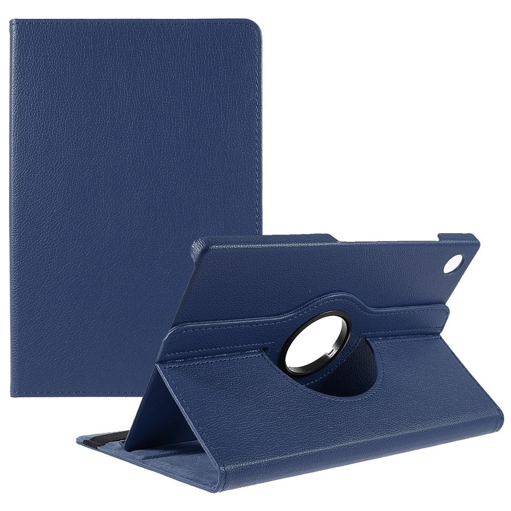 For Samsung Galaxy Tab A9+ Case Tablet Leather Cover with Rotating Stand - Dark Blue