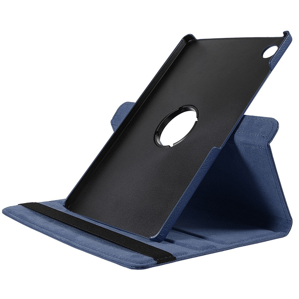 For Samsung Galaxy Tab A9+ Case Tablet Leather Cover with Rotating Stand - Dark Blue