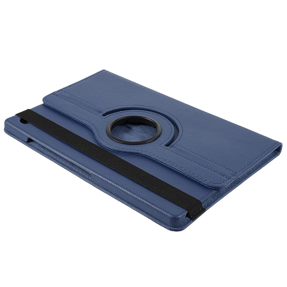 For Samsung Galaxy Tab A9+ Case Tablet Leather Cover with Rotating Stand - Dark Blue