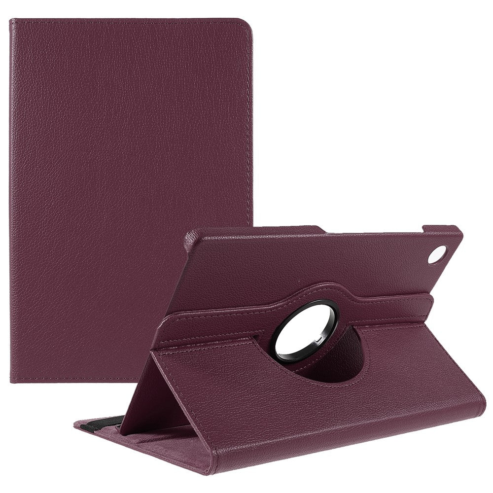 For Samsung Galaxy Tab A9+ Case Tablet Leather Cover with Rotating Stand - Purple