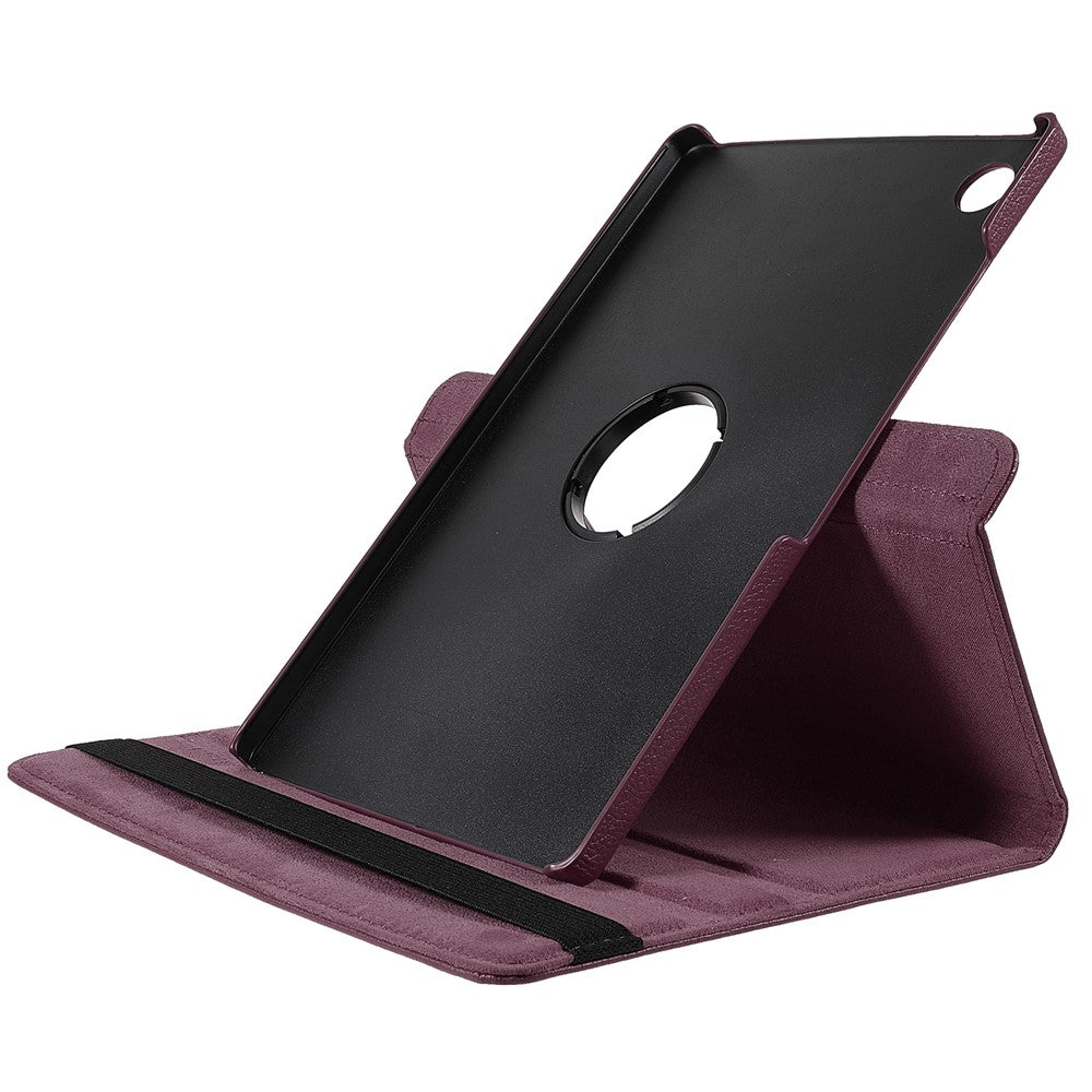 For Samsung Galaxy Tab A9+ Case Tablet Leather Cover with Rotating Stand - Purple