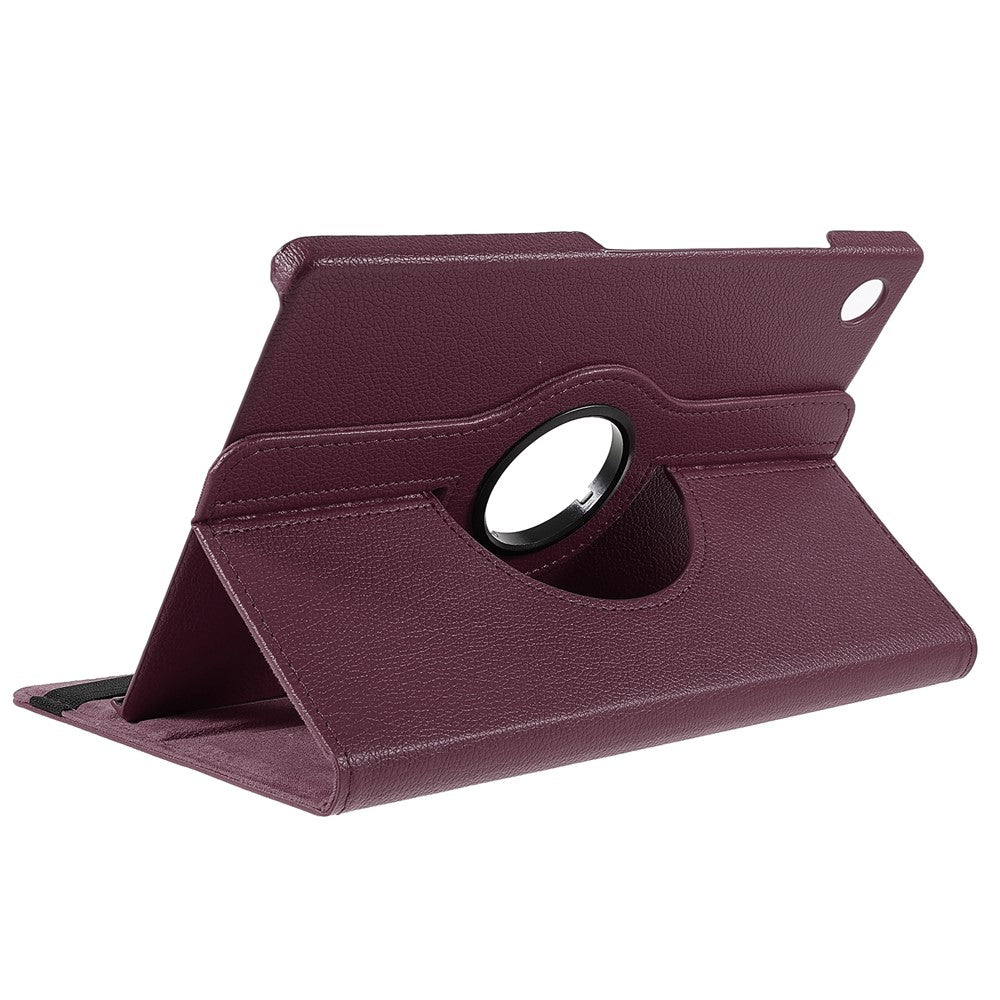 For Samsung Galaxy Tab A9+ Case Tablet Leather Cover with Rotating Stand - Purple