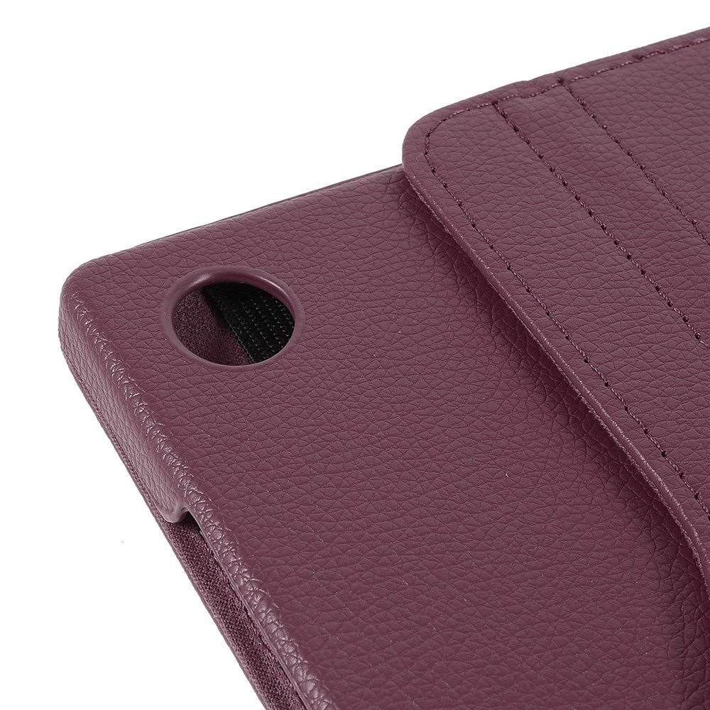 For Samsung Galaxy Tab A9+ Case Tablet Leather Cover with Rotating Stand - Purple