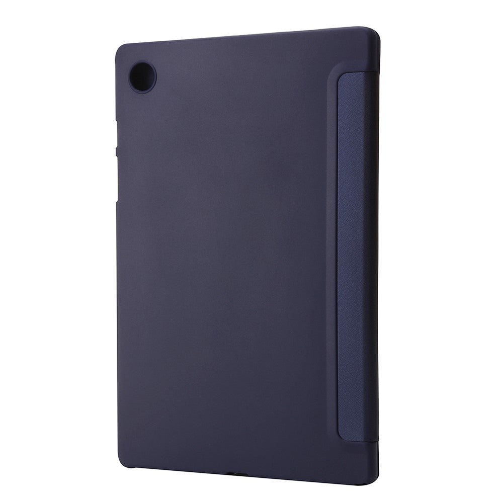 For Samsung Galaxy Tab A9+ Case Origami Stand Leather+Silicone Tablet Cover - Dark Blue