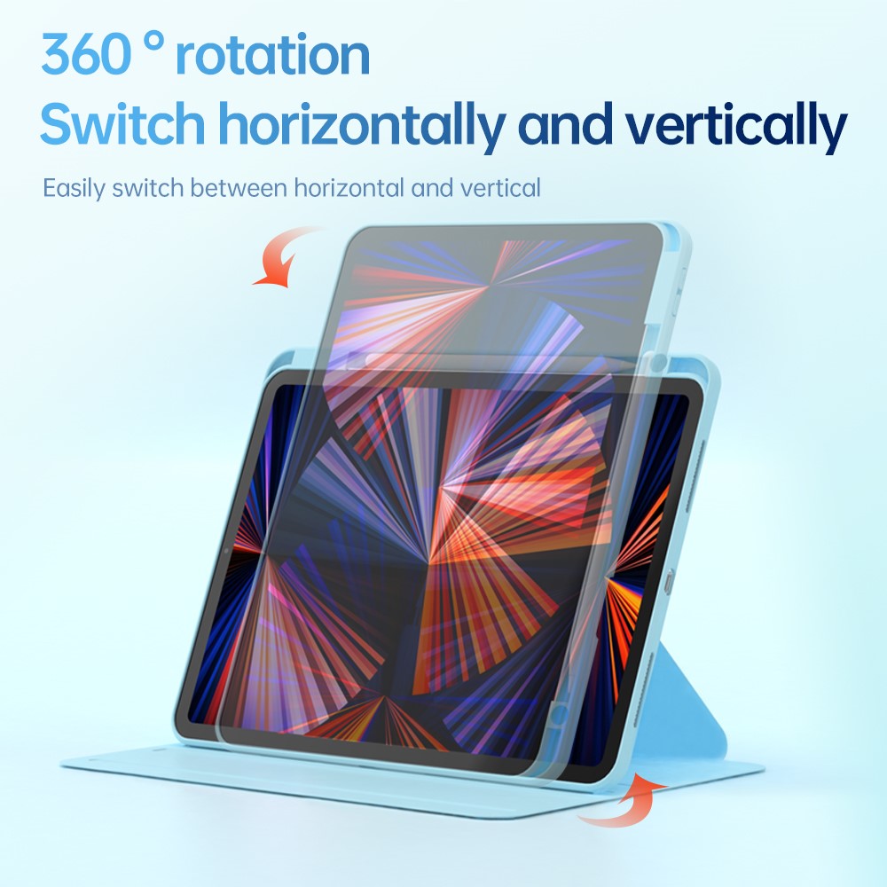 For iPad (2025) / 10.9 (2022) Case Protective surface PU Leather+Acrylic+TPU Wake/sleep Tablet Cover - Pink