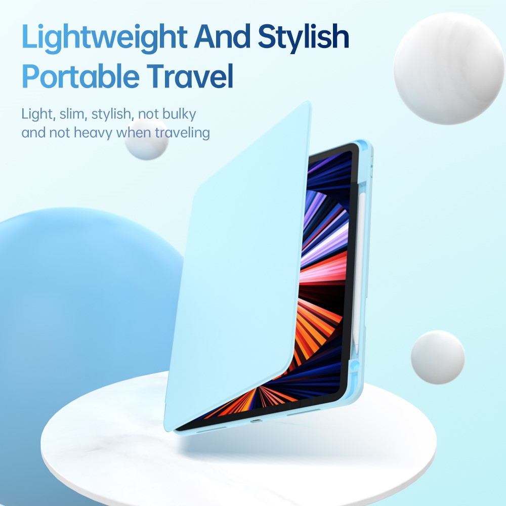 For iPad (2025) / 10.9 (2022) Case Protective surface PU Leather+Acrylic+TPU Wake/sleep Tablet Cover - Pink