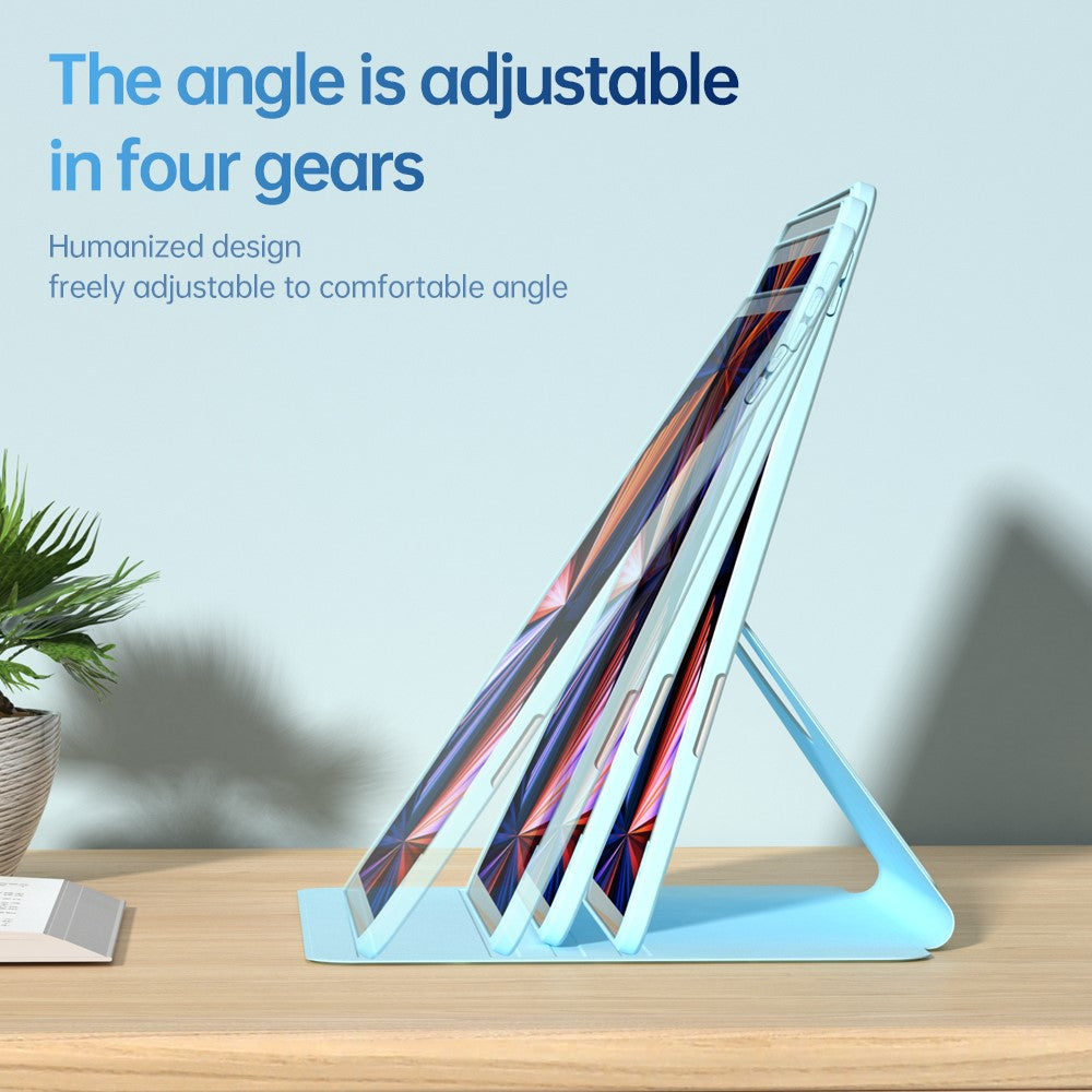 For iPad (2025) / 10.9 (2022) Case Protective surface PU Leather+Acrylic+TPU Wake/sleep Tablet Cover - Pink