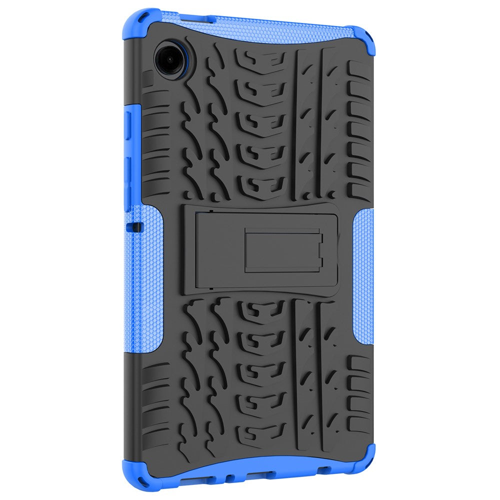 For Samsung Galaxy Tab A9 Kickstand Cover Tire Texture Anti-slip Tablet Case - Blue
