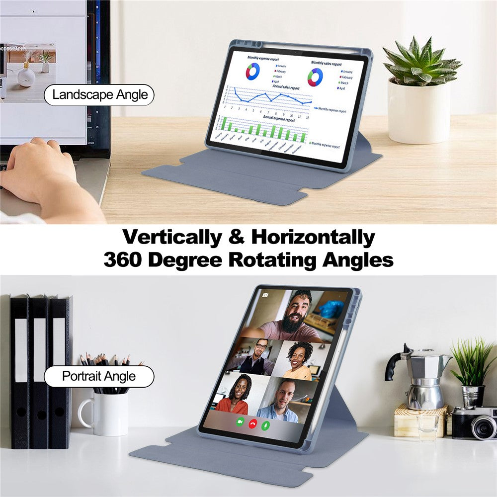 For Lenovo Idea Tab / Tab M11 / Xiaoxin Pad 11 2024 Case PU+Acrylic Tablet Stand Cover with Bluetooth-compatible Keyboard - Purple