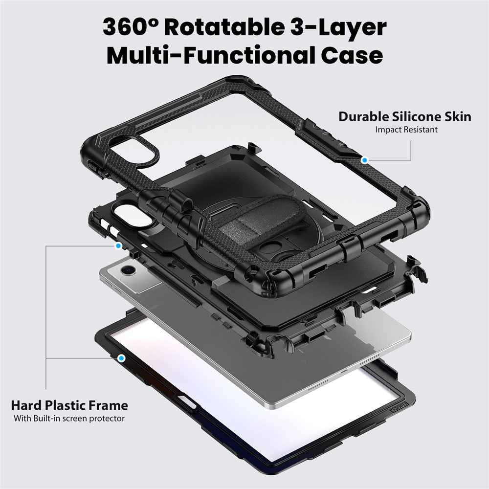 For Lenovo Xiaoxin Pad 11 2025 / 2024 / Idea Tab / K11 Gen 2 / M11 / K11 LTE (2024) Case PC+Silicone Tablet Cover - Black+Black