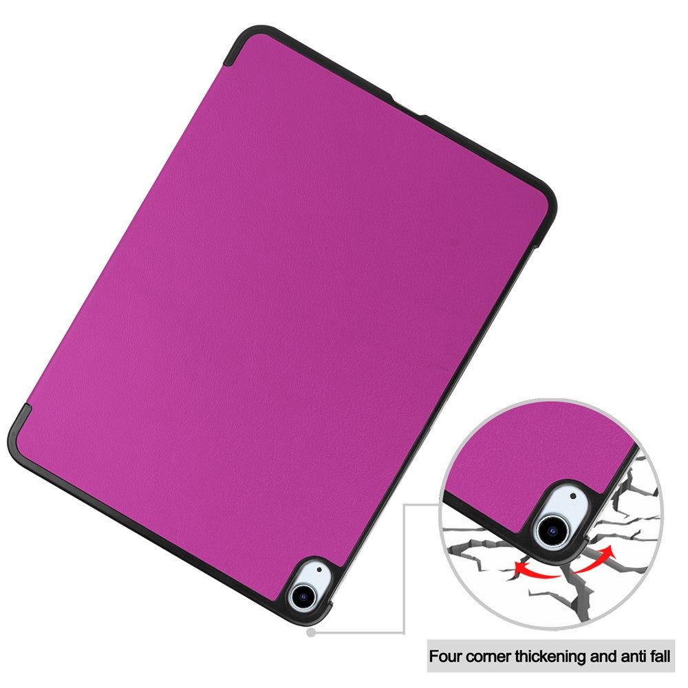 For iPad Air 11 (2025) / (2024) Case PU Leather Protective Tri-Fold Stand Smart Cover - Purple