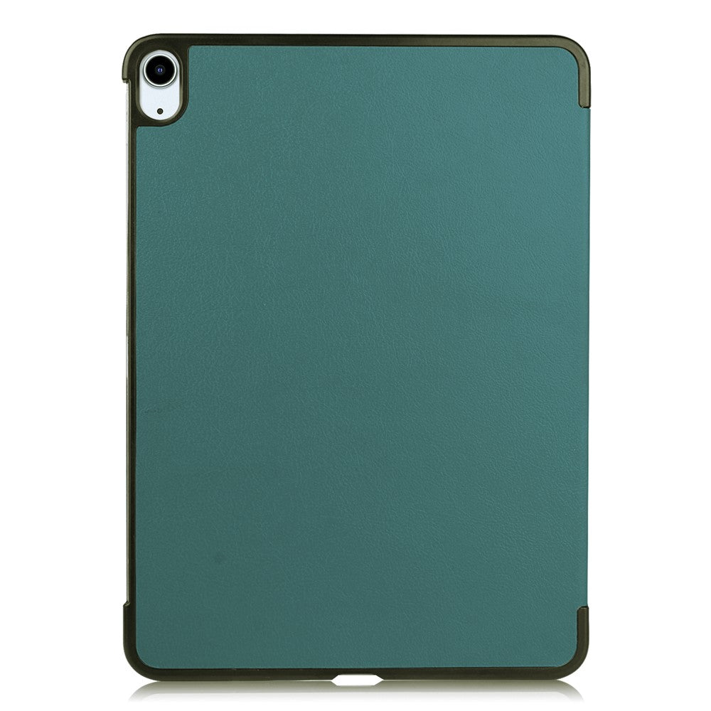 For iPad Air 11 (2025) / (2024) Case PU Leather Protective Tri-Fold Stand Smart Cover - Blackish Green