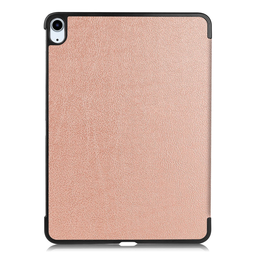 For iPad Air 11 (2025) / (2024) Case PU Leather Protective Tri-Fold Stand Smart Cover - Rose Gold