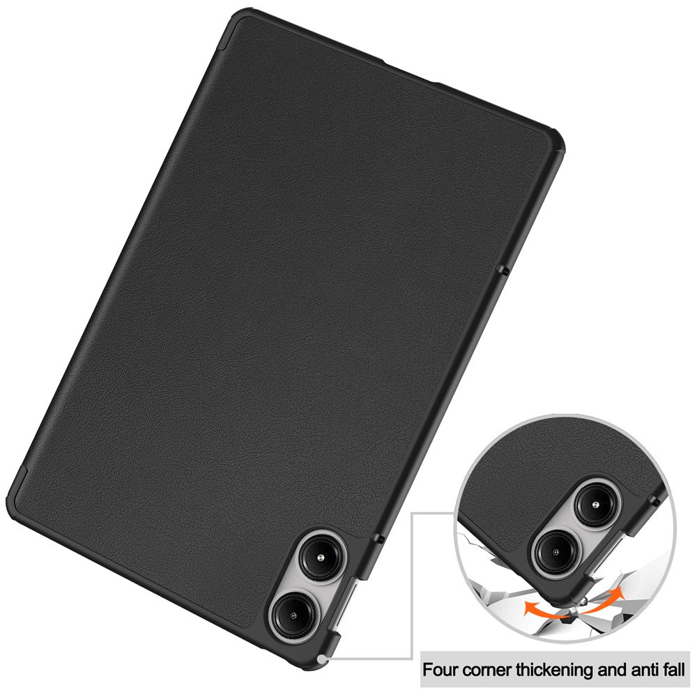 Tablet Case for Xiaomi Redmi Pad Pro / Redmi Pad Pro 5G / Poco Pad Tri-Fold Stand Leather Cover - Black