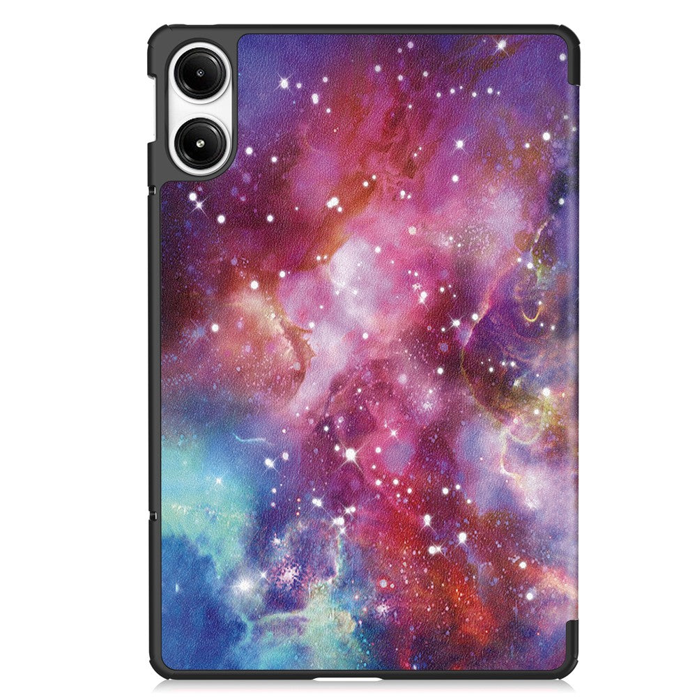 Tablet Case for Xiaomi Redmi Pad Pro/Pad Pro 5G/Xiaomi Poco Pad 4G Auto Wake/Sleep Trifold Stand Pattern Printed Leather Cover - Galaxy