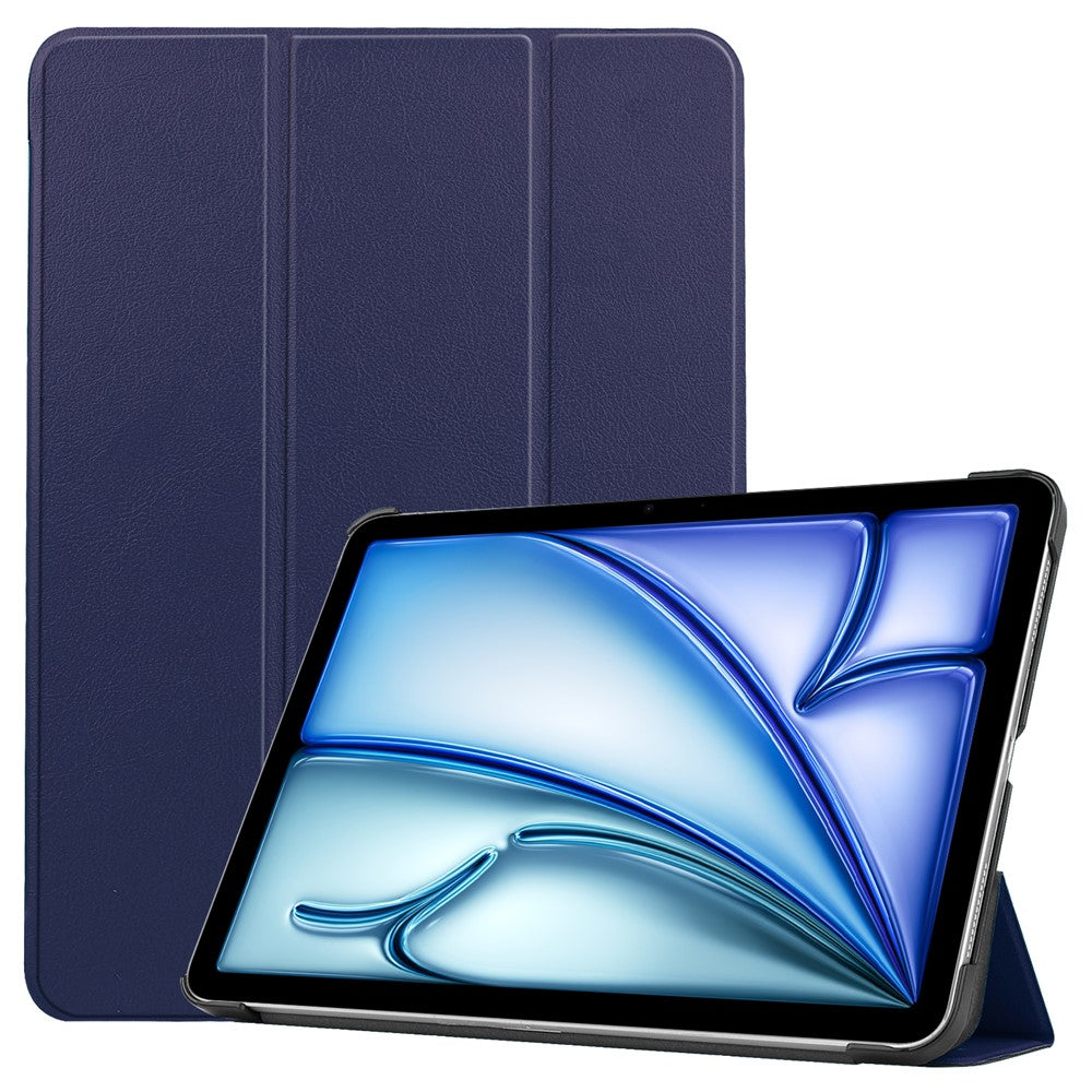 For iPad Air 13 (2025) / (2024) Case Wake/sleep Tri-Fold Stand Leather Tablet Cover - Blue