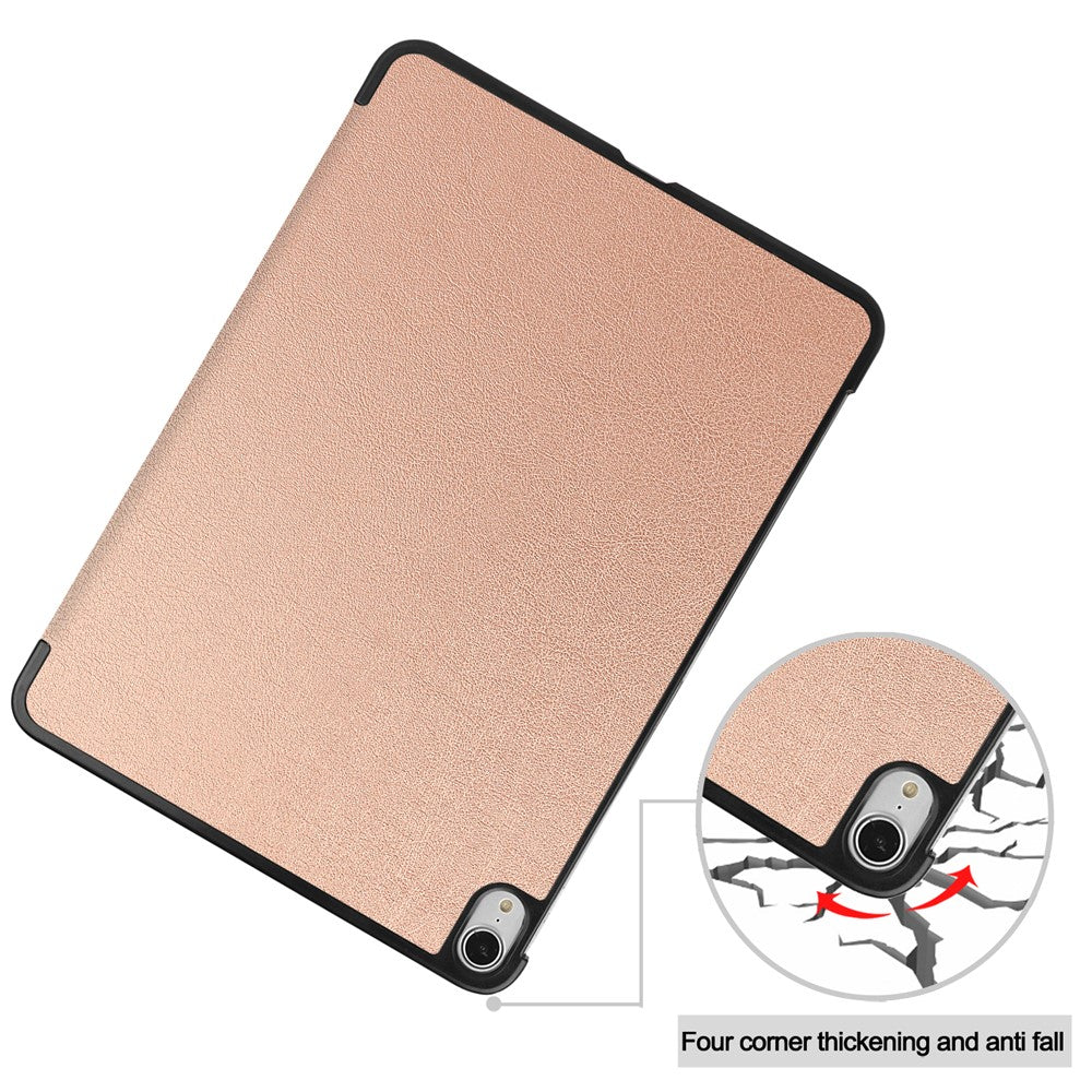 For iPad Air 13 (2025) / (2024) Case Wake/sleep Tri-Fold Stand Leather Tablet Cover - Rose Gold